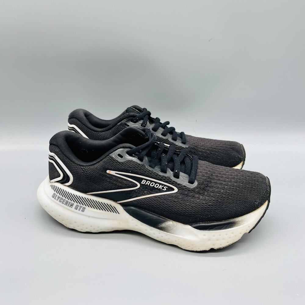 Brooks Shoes Womens 6.5 Black Glycerin‎ GTS 21 Running Athletic Sneakers Comfort